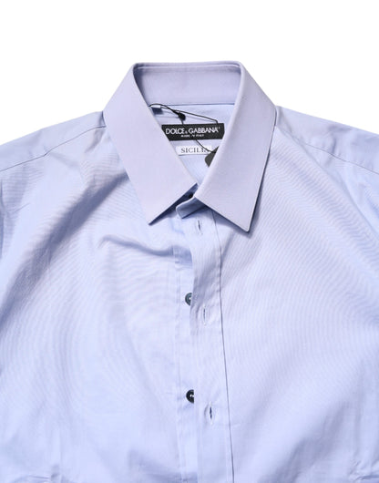 Light Blue Cotton SICILIA Dress Formal Shirt