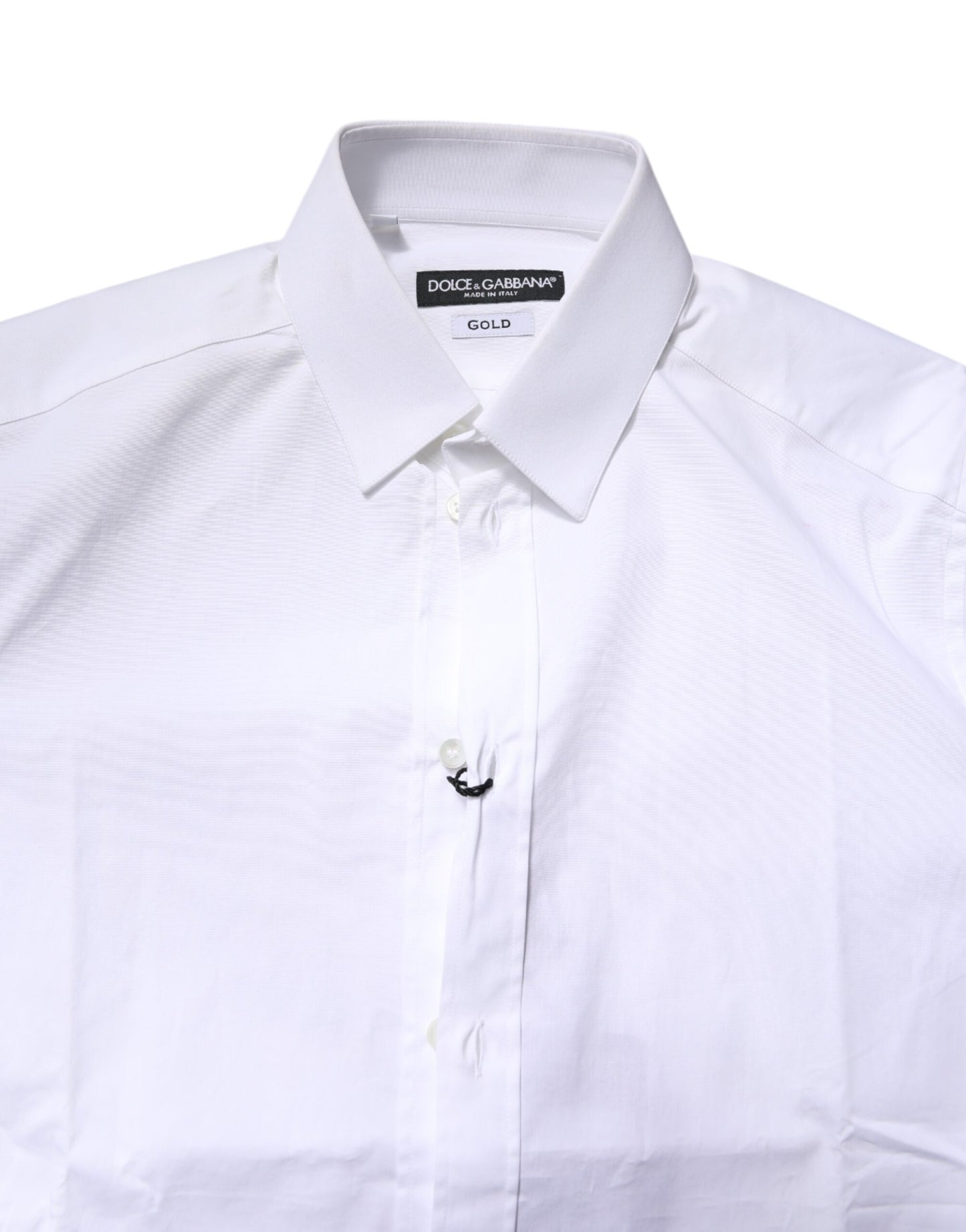 White Cotton Stretch GOLD Dress Formal Shirt