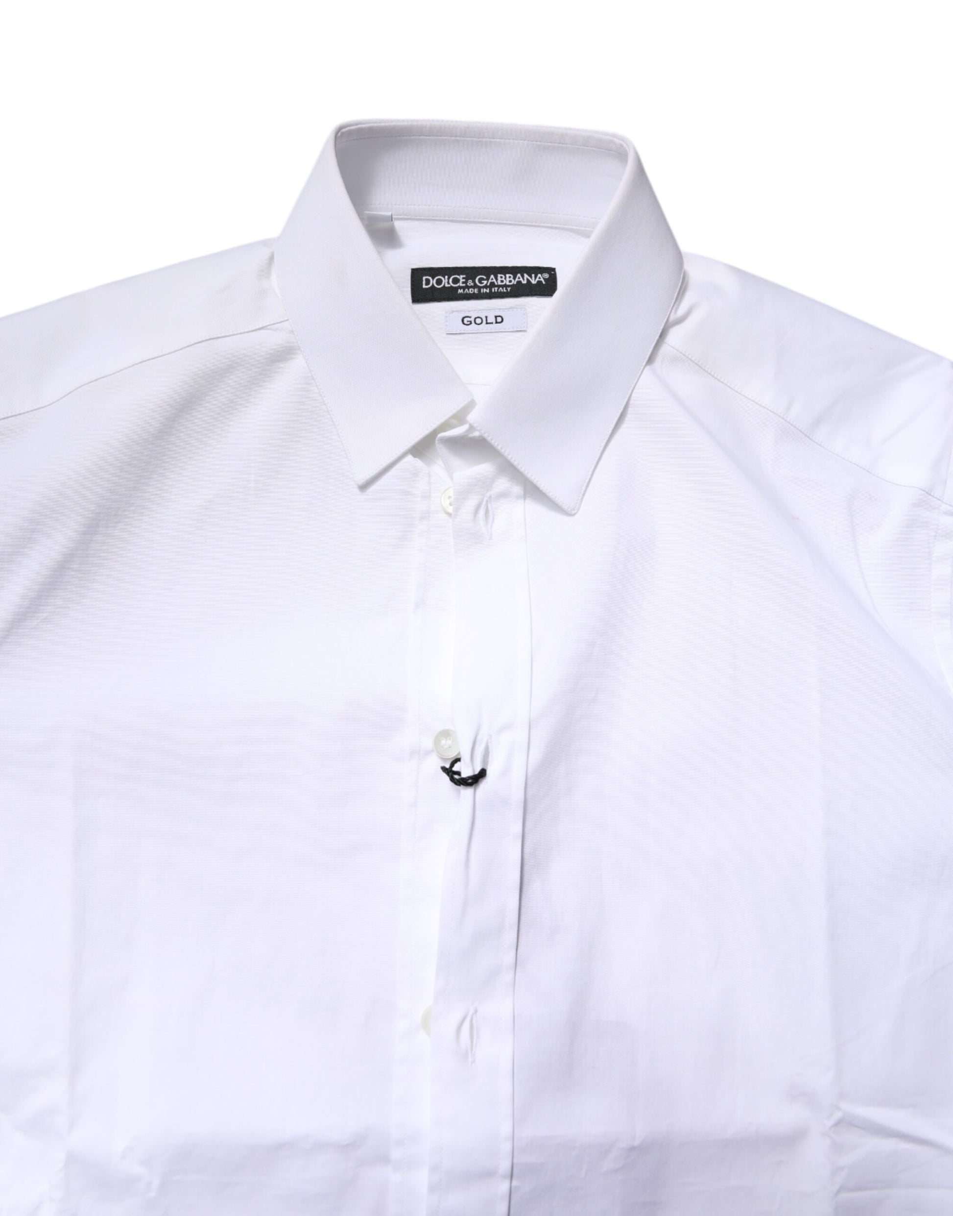 White Cotton Stretch GOLD Dress Formal Shirt
