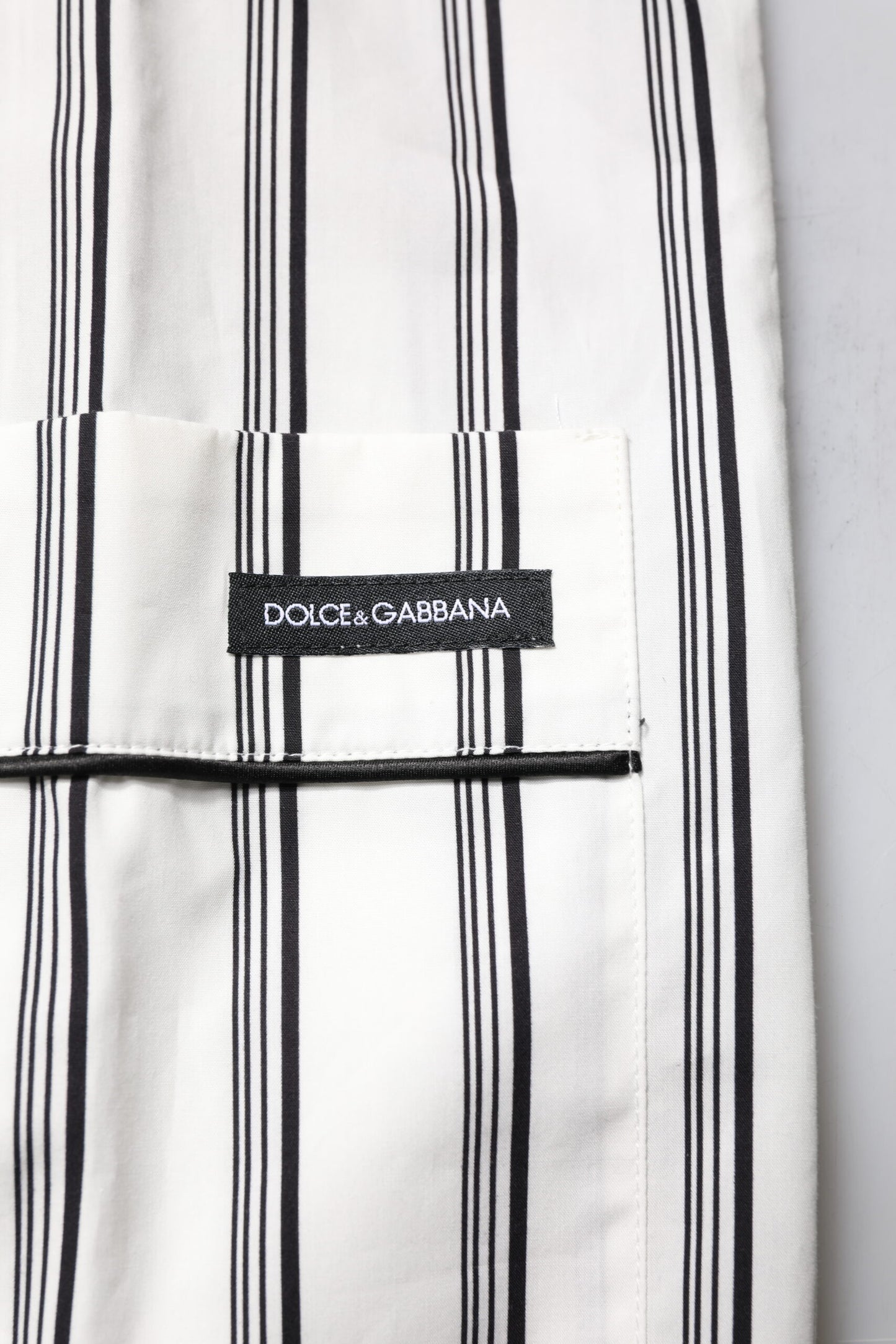 White Black Stripes Cotton Men Pajama Set Sleepwear
