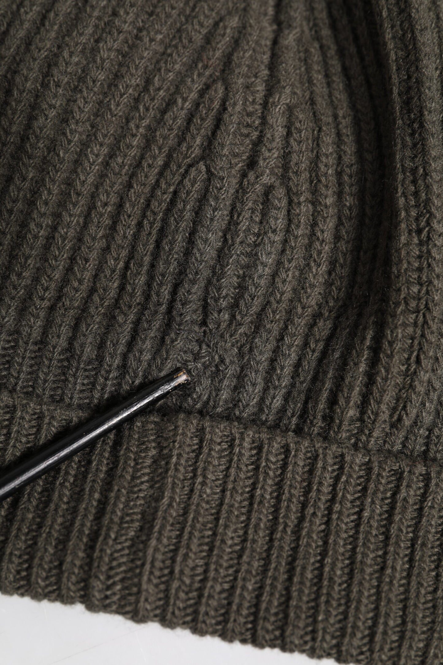 Green Wool DG Plaque Knitted Winter Beanie Hat