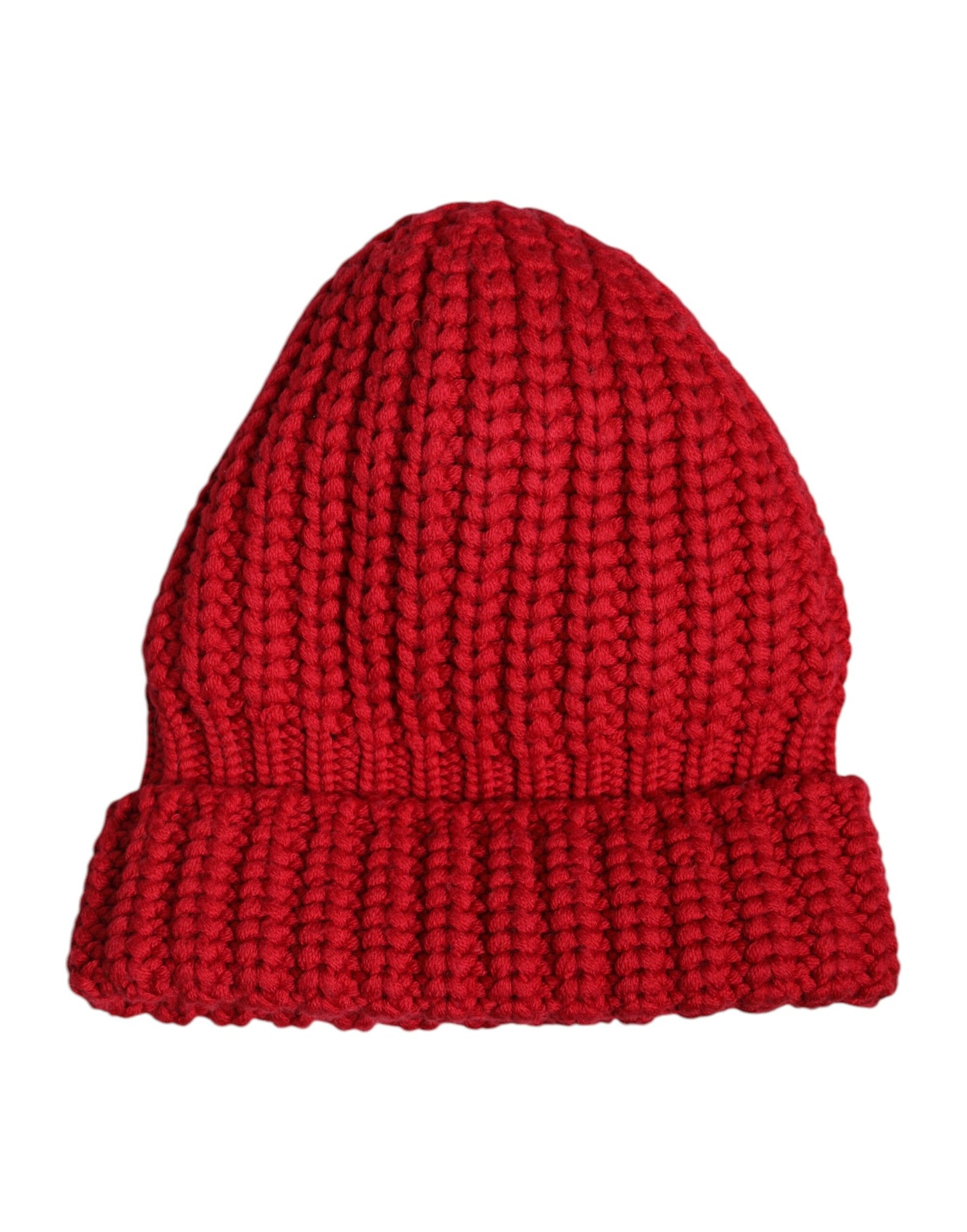 Red Solid Wool Knitted Winter Beanie Hat