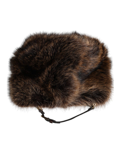 Brown Fur Women Bucket Hat