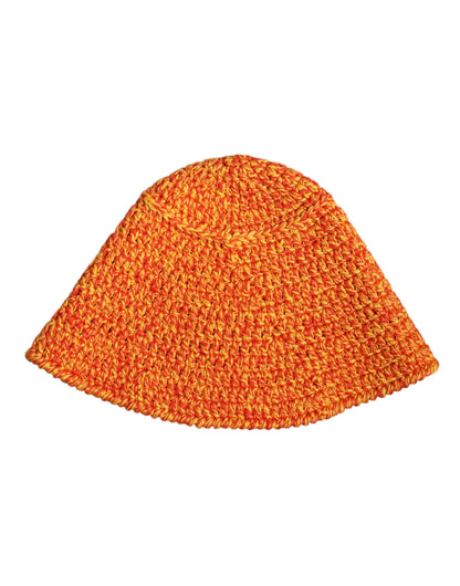 Orange Cotton Crochet DG Logo Bucket  Hat