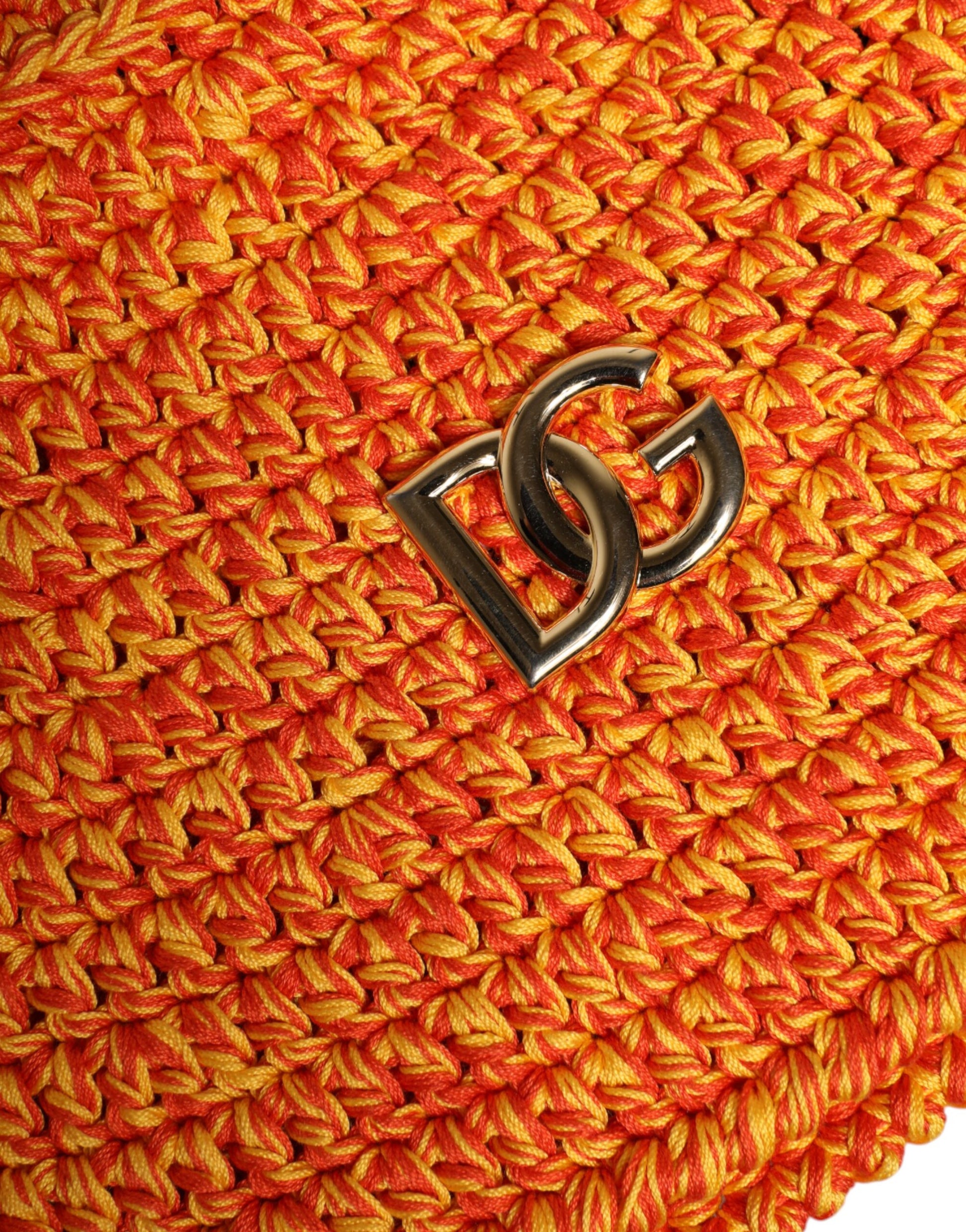 Orange Cotton Crochet DG Logo Bucket  Hat