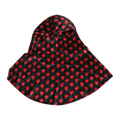 Black Red Hearts Polyester Hat