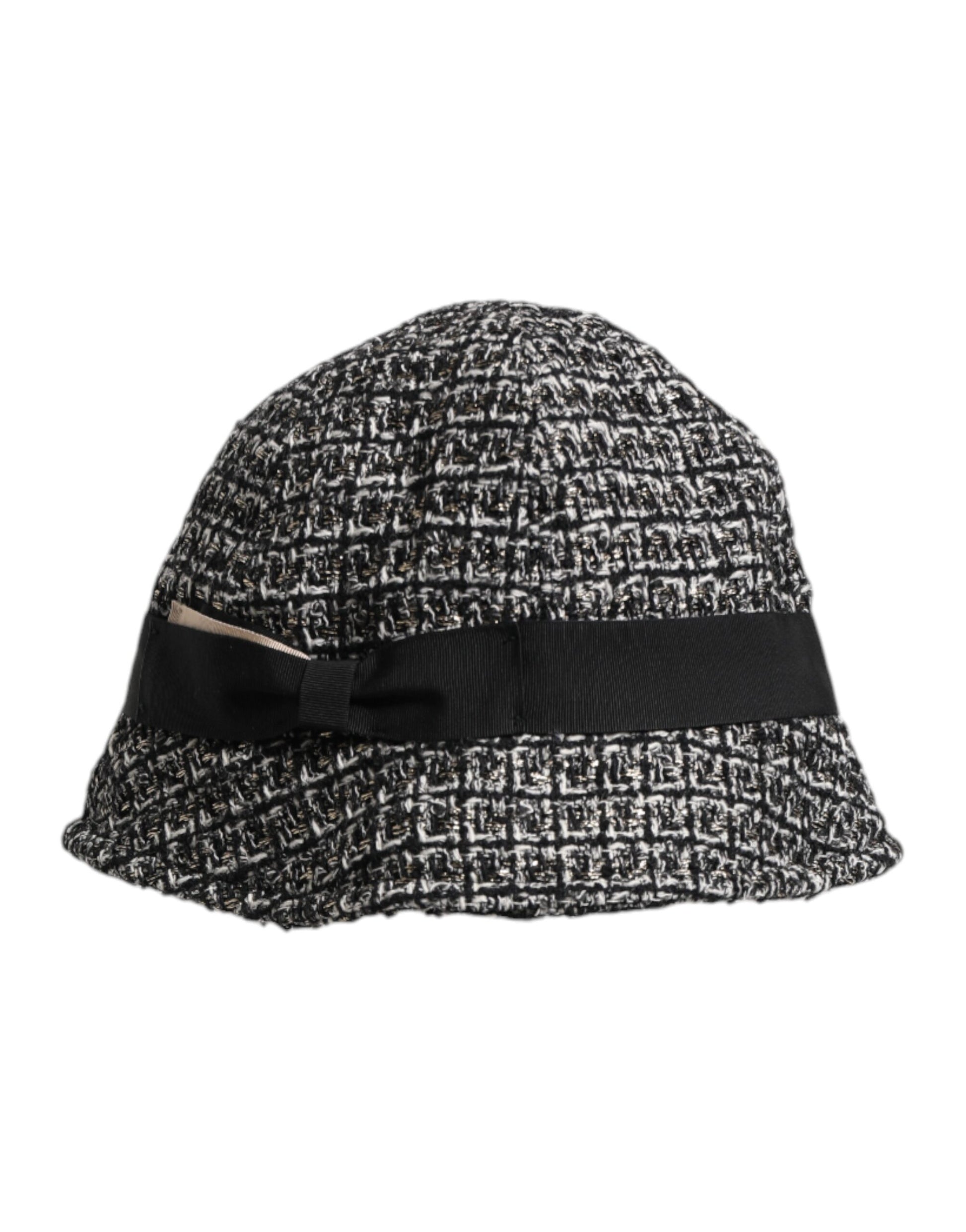 Black Cotton Blend Bucket Hat