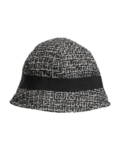 Black Cotton Blend Bucket Hat
