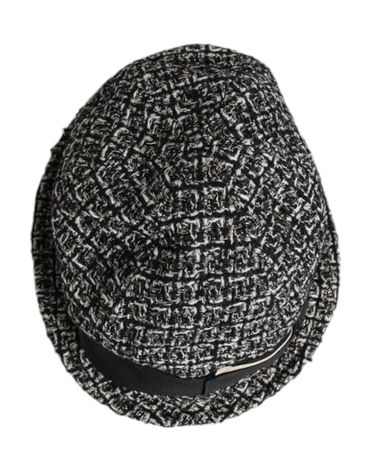 Black Cotton Blend Bucket Hat