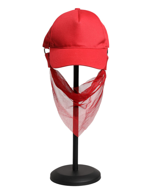 Red Cotton 6 Panels Women Baseball Cap