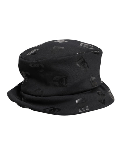 Black DG Monogram Polyester Jacquard Bucket Hat