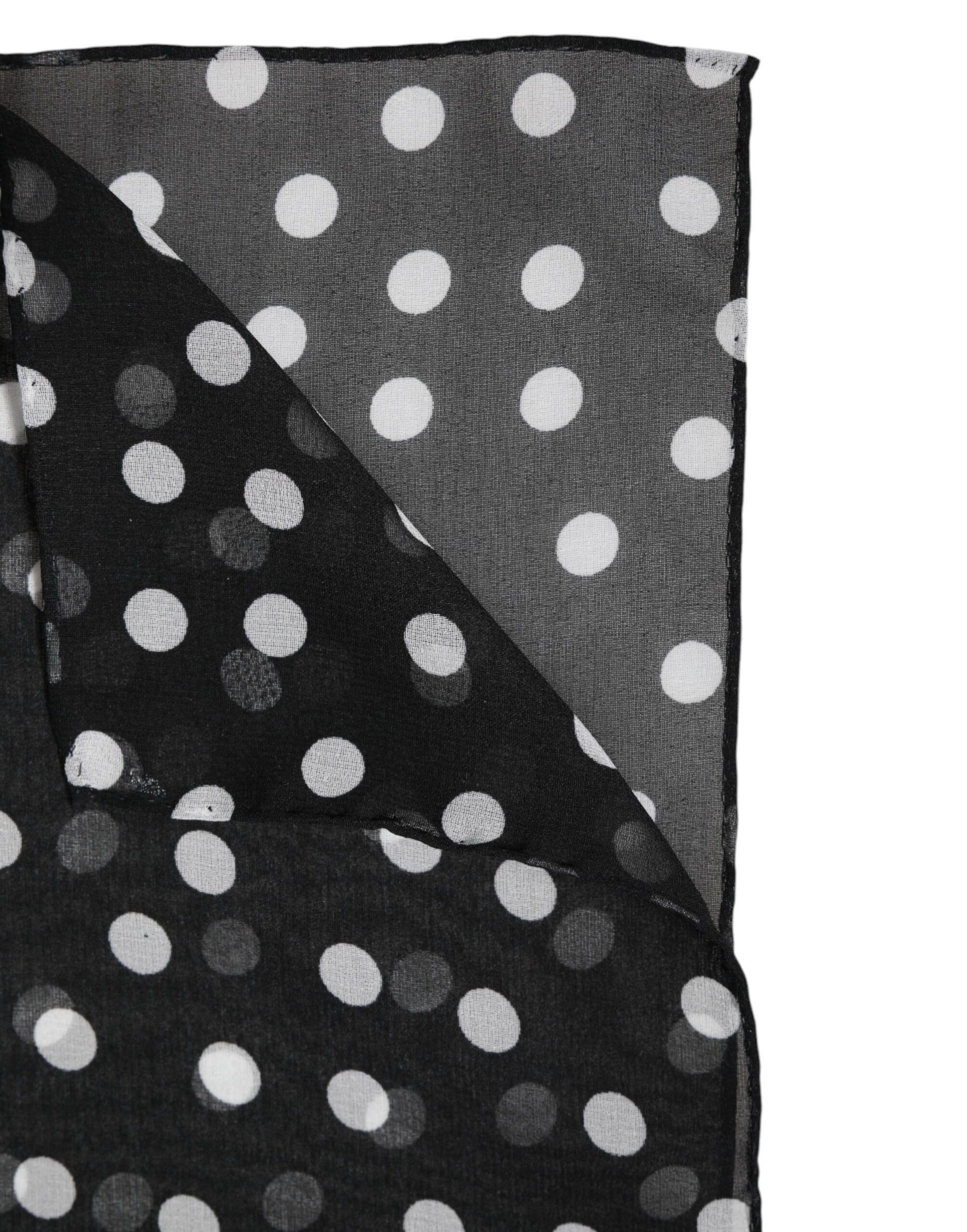 Black Polka Dots Polyester Wrap Shawl Scarf