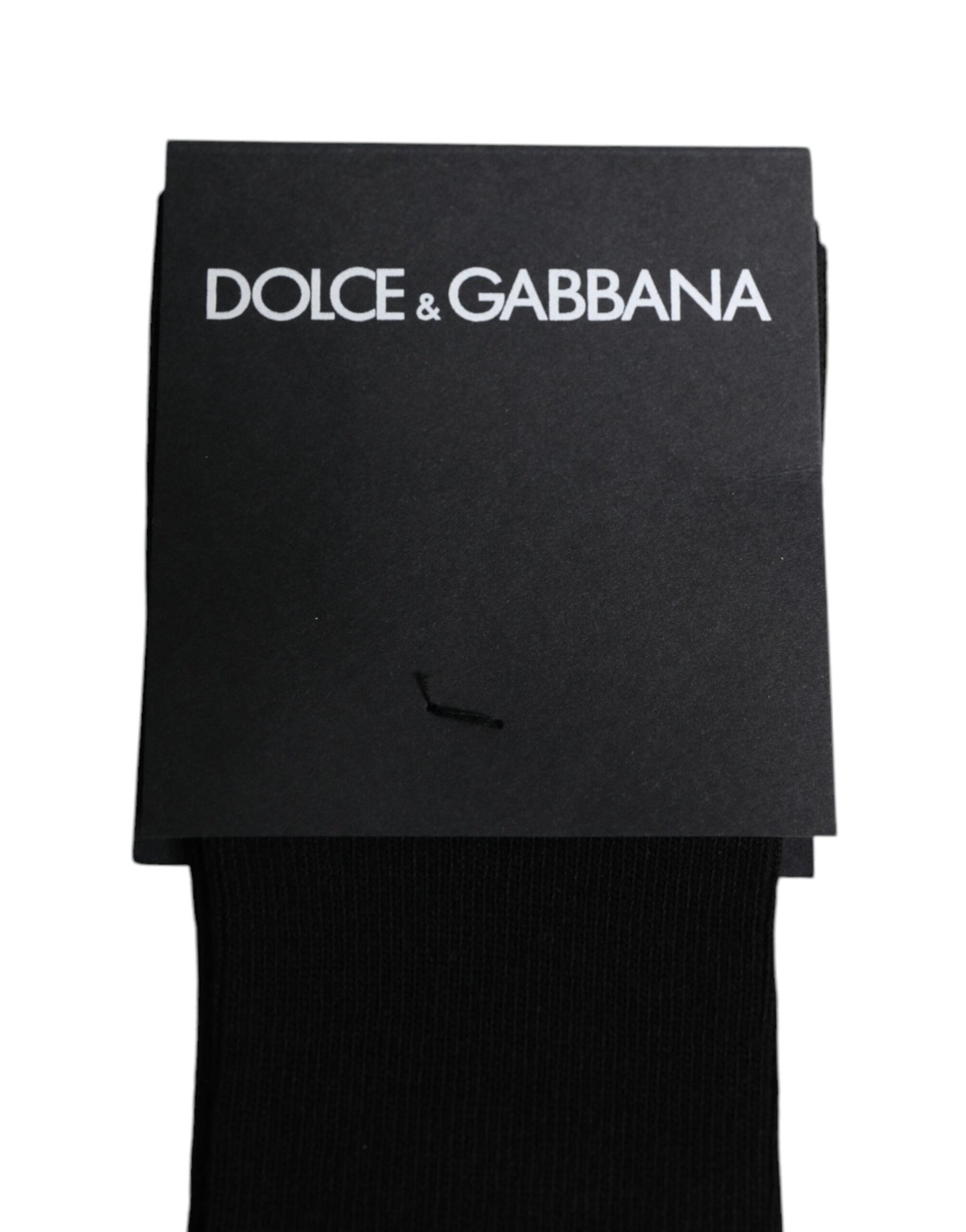 Black Viscose Logo Over The Calf Socks