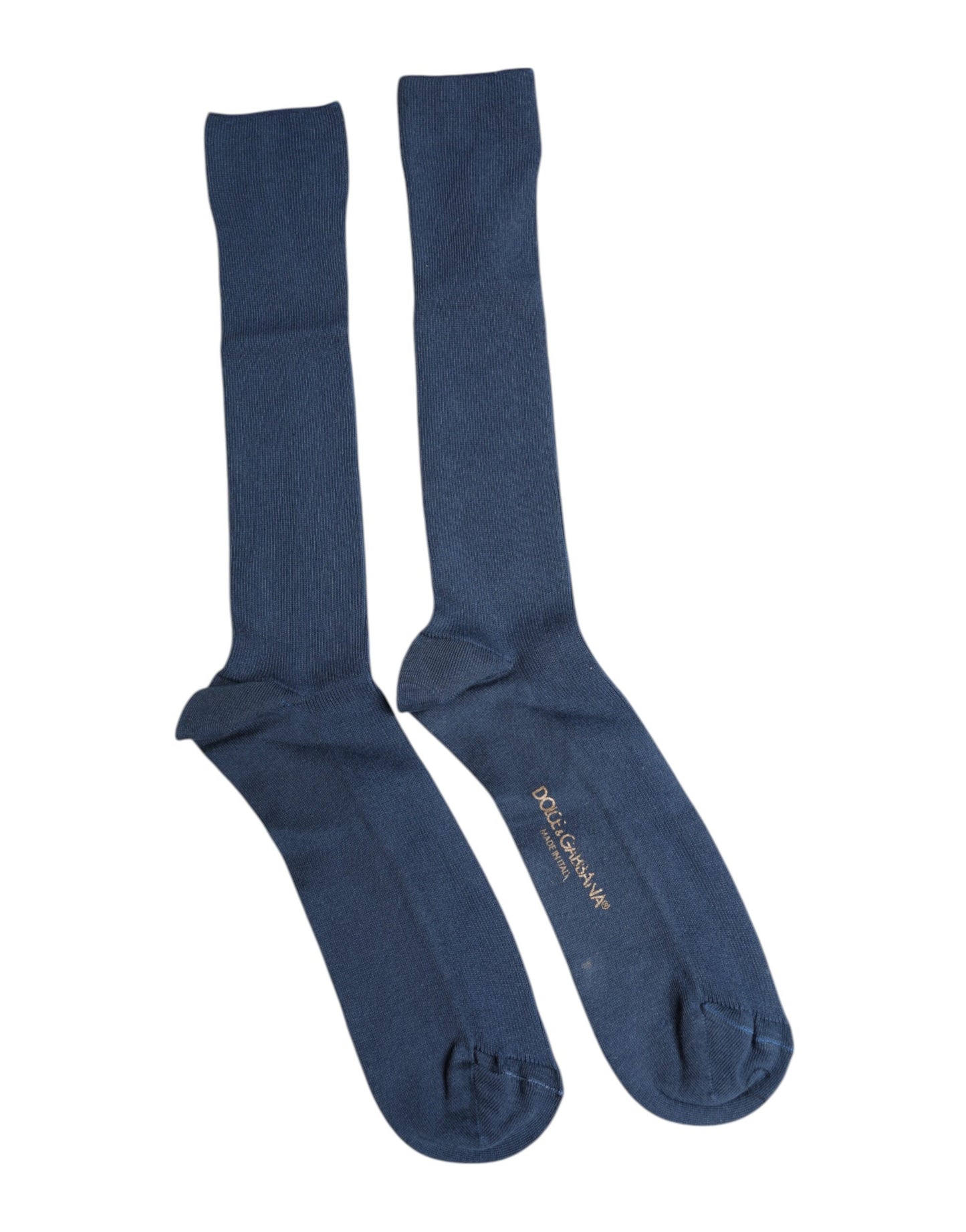 Blue Cotton DG Logo Over The Calf Socks