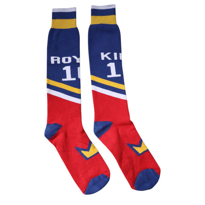 Multicolor Printed Cotton Over Calf Socks