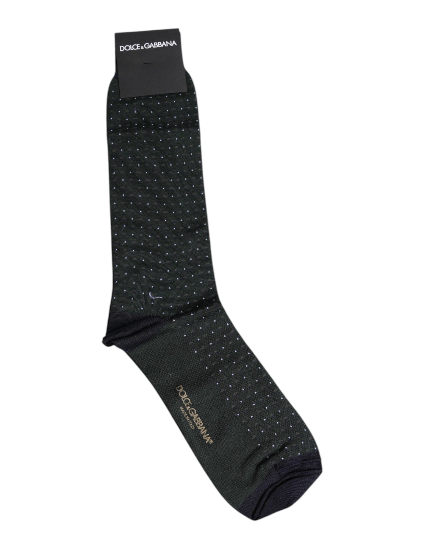 Black Polka Dots Cotton Mid Calf Socks