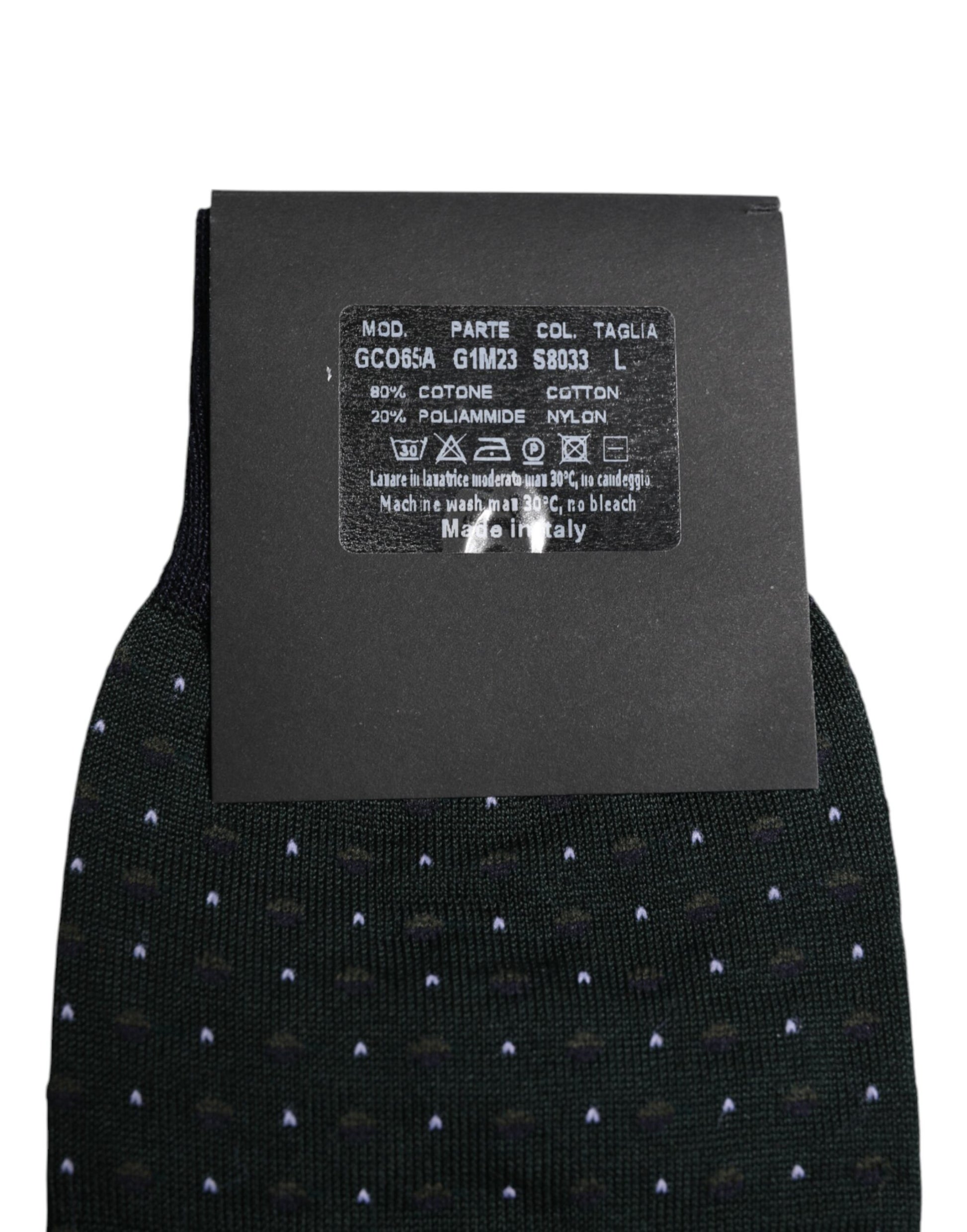 Black Polka Dots Cotton Mid Calf Socks