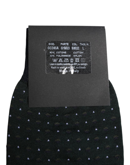 Black Polka Dots Cotton Mid Calf Socks