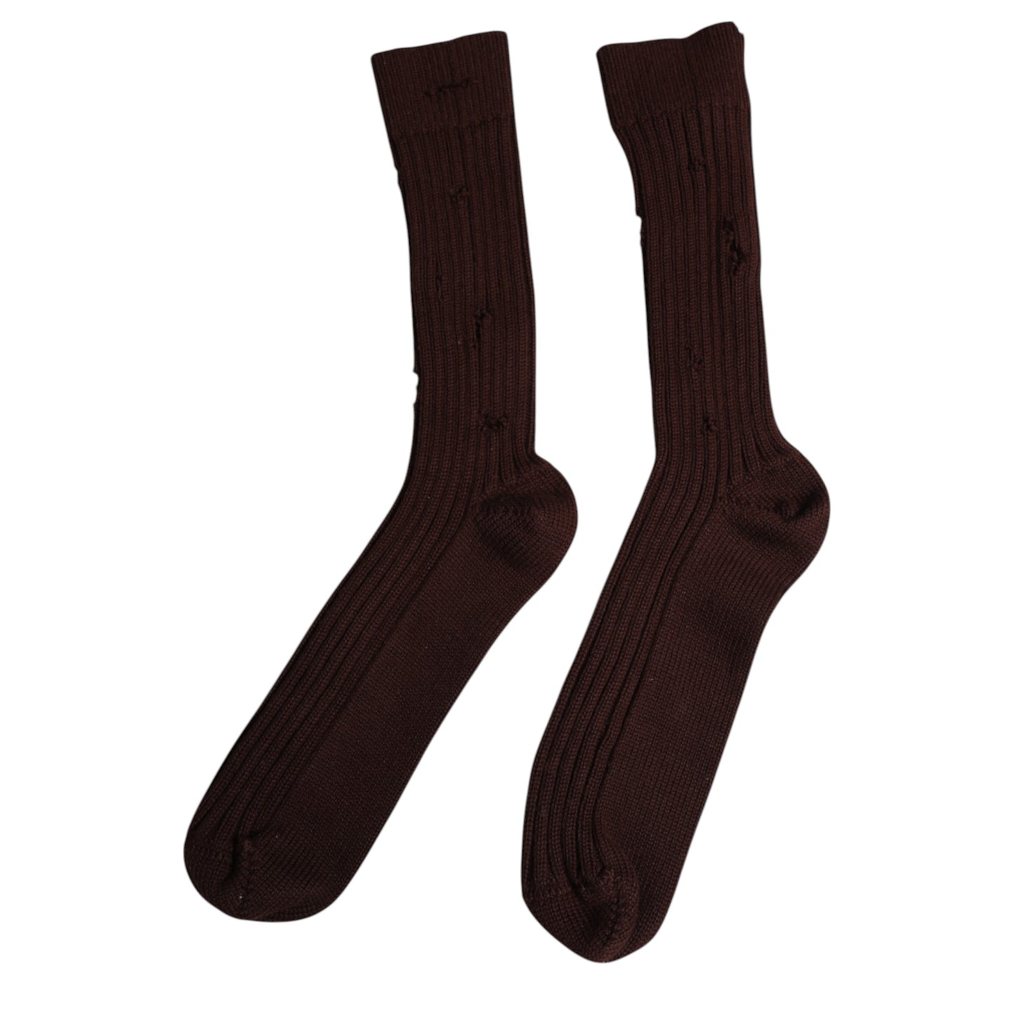 Brown Cotton Stretch Over The Calf Socks