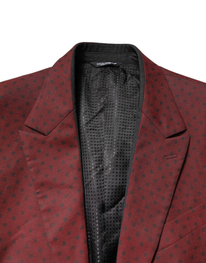 Maroon Wool Slim Fit Men Coat Jacket Blazer