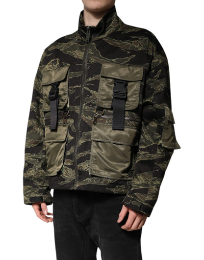 Multicolor Camouflage Cotton Bomber Jacket