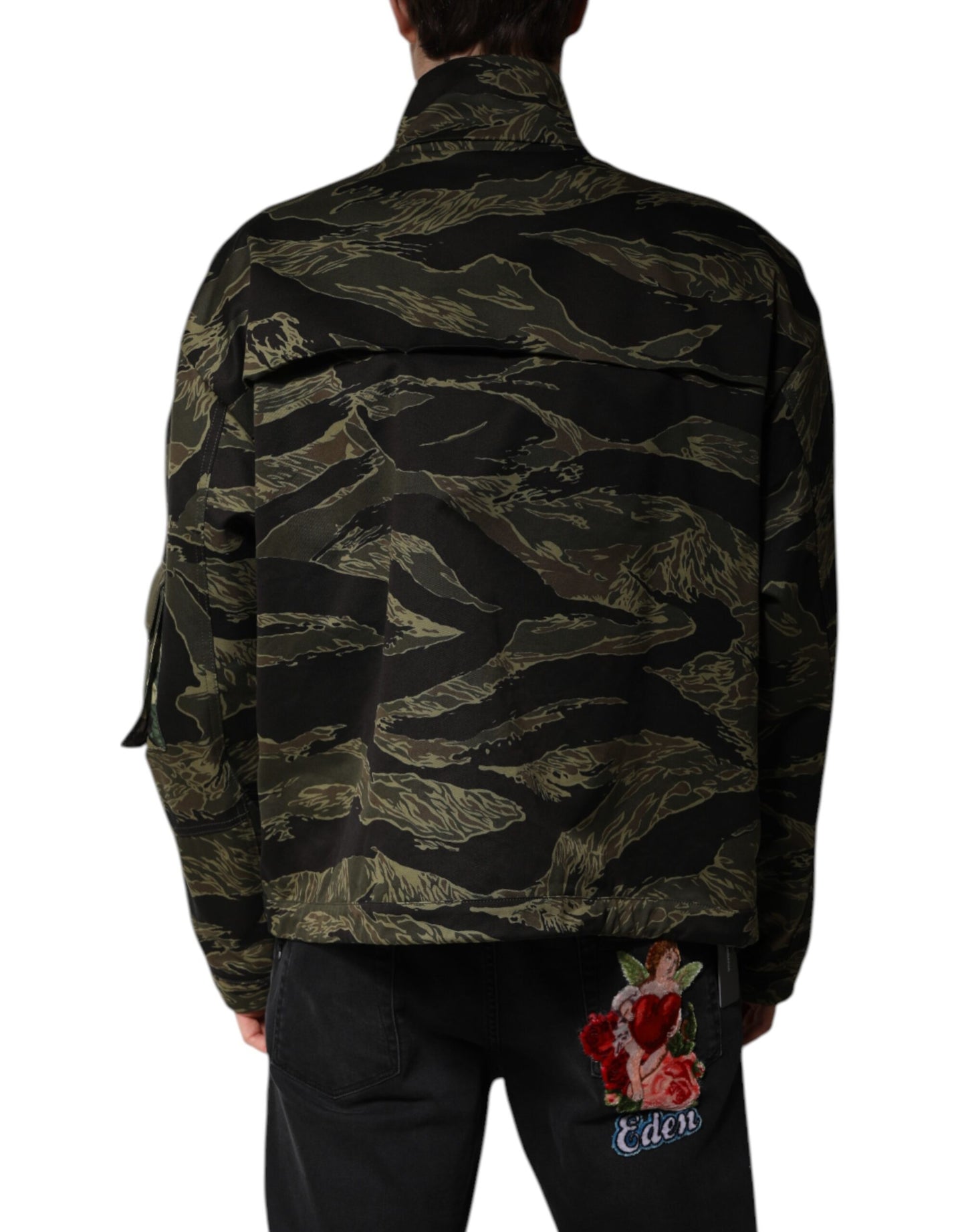 Multicolor Camouflage Cotton Bomber Jacket