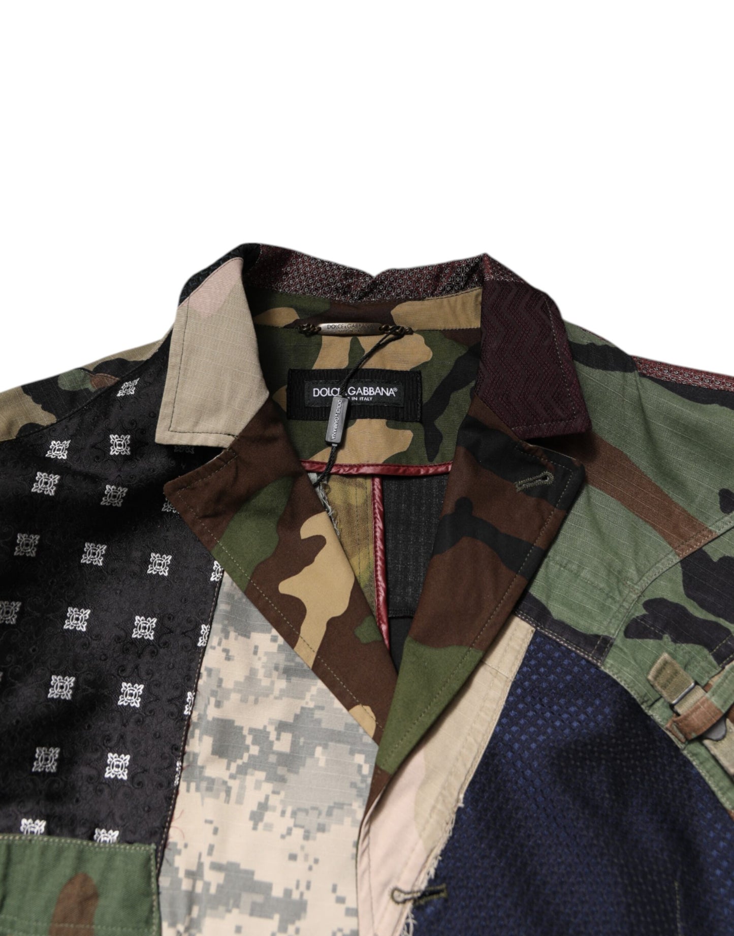 Multicolor Camouflage Patchwork Coat Blazer