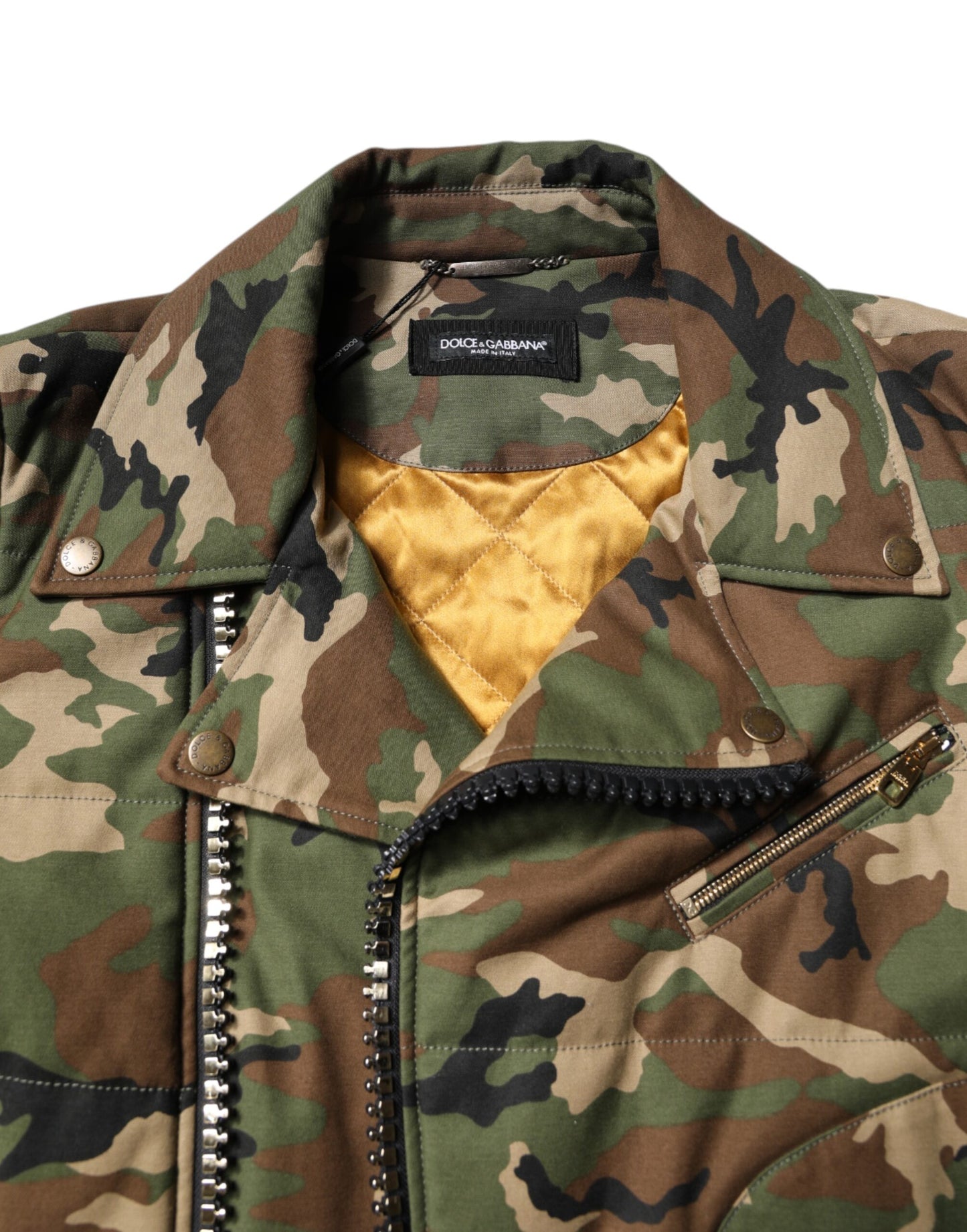 Multicolor Camouflage Nylon Biker Jacket