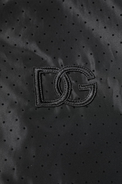 Black Long Sleeves Full Zip Bomber Jacket