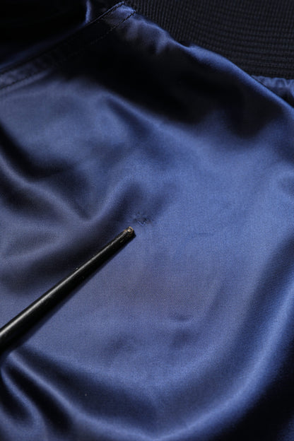 Blue Nylon DG Crown Full Zip Bomber Jacket