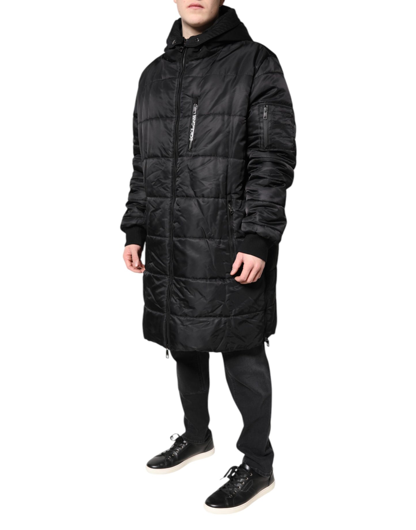 Black Hooded Parka Winter Men Coat Jacket