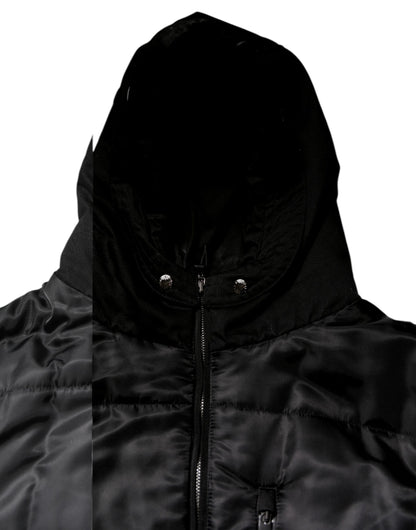 Black Hooded Parka Winter Men Coat Jacket