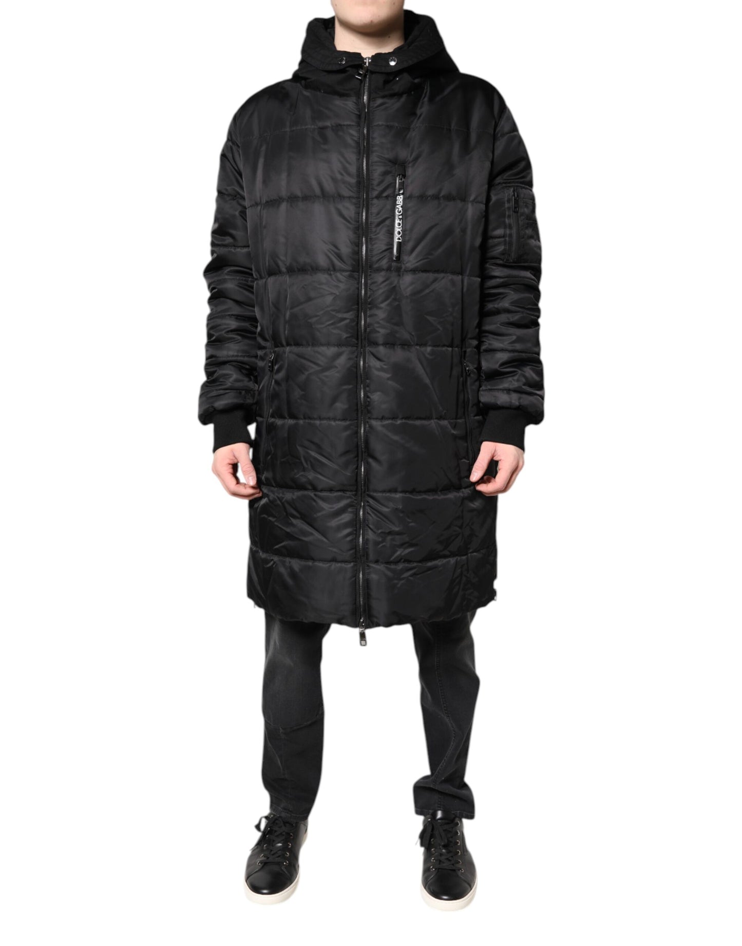 Black Hooded Parka Coat Winter Jacket
