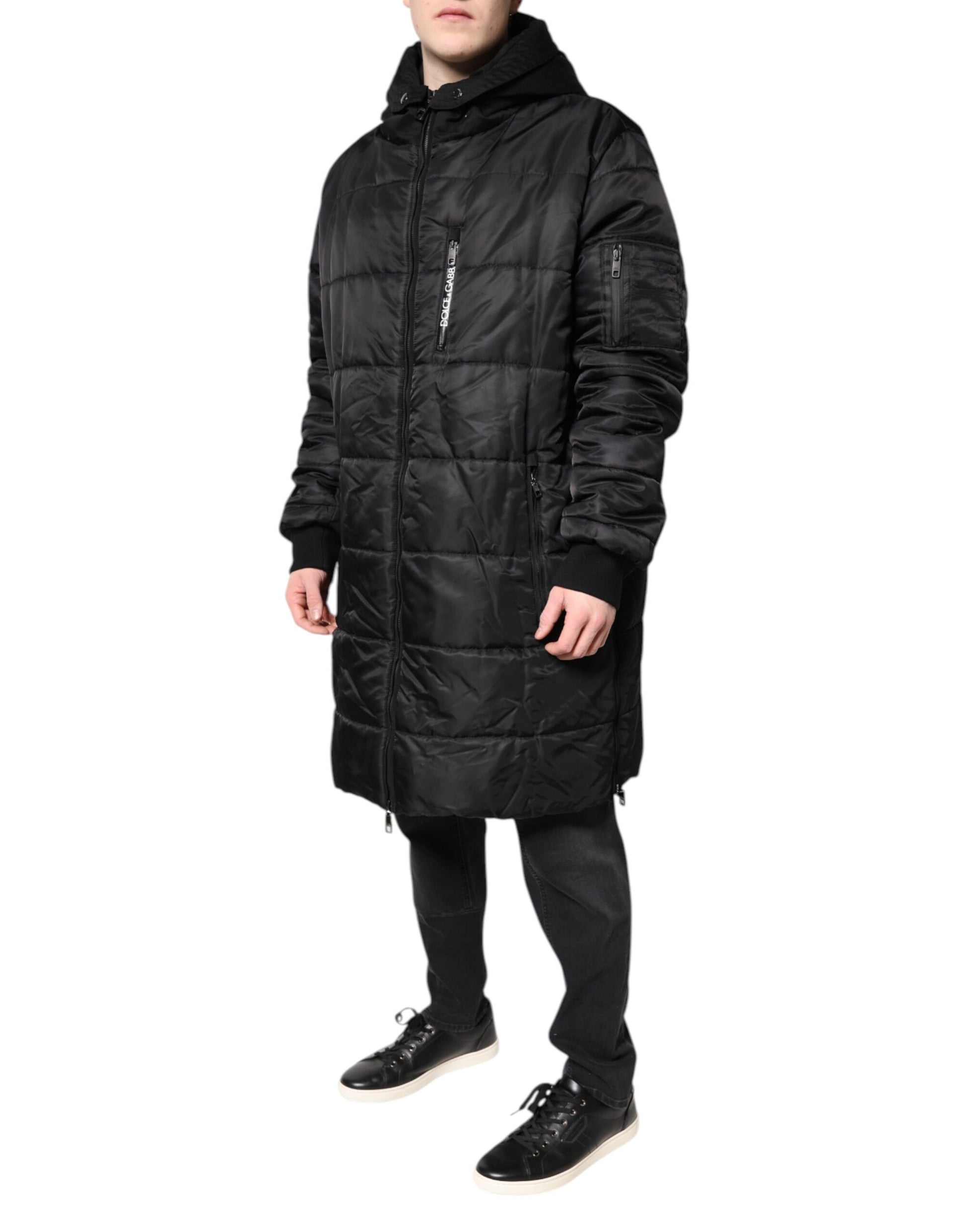 Black Hooded Parka Coat Winter Jacket