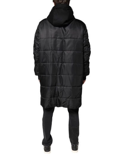 Black Hooded Parka Coat Winter Jacket