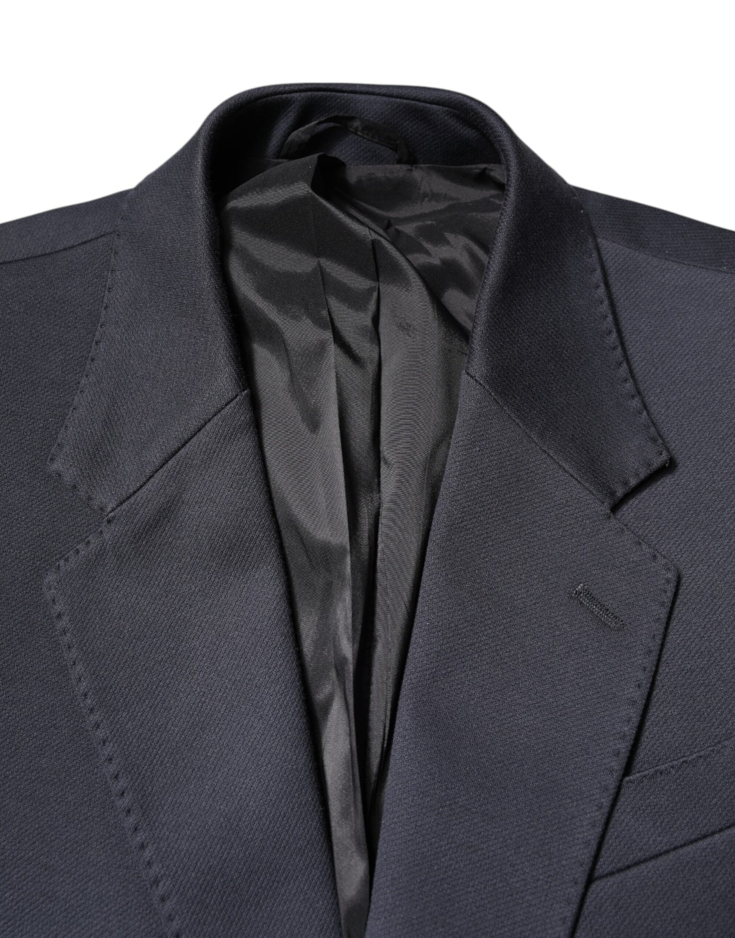 Dark Blue Cotton Men Jacket Coat Suit Blazer