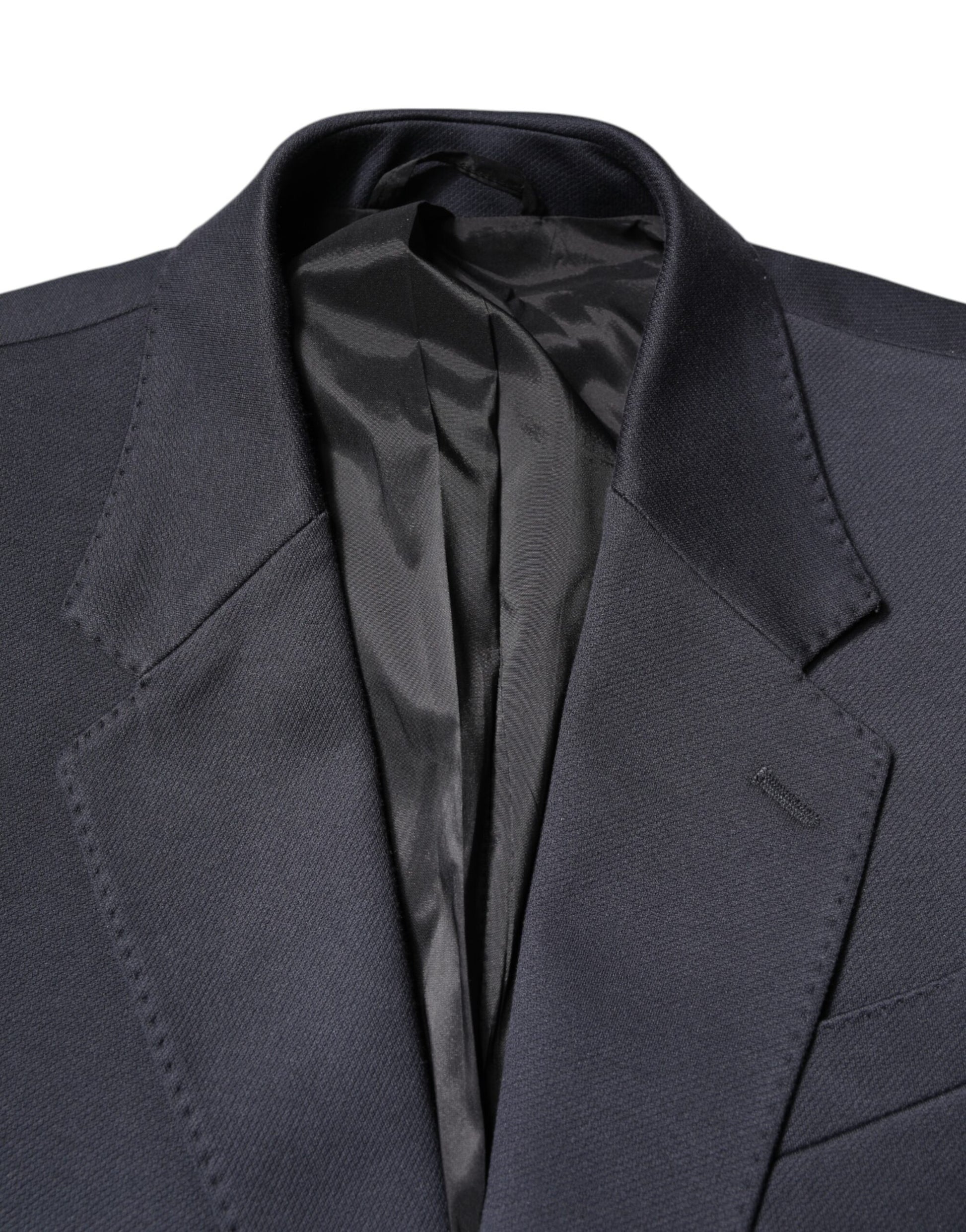 Dark Blue Cotton Men Jacket Coat Suit Blazer