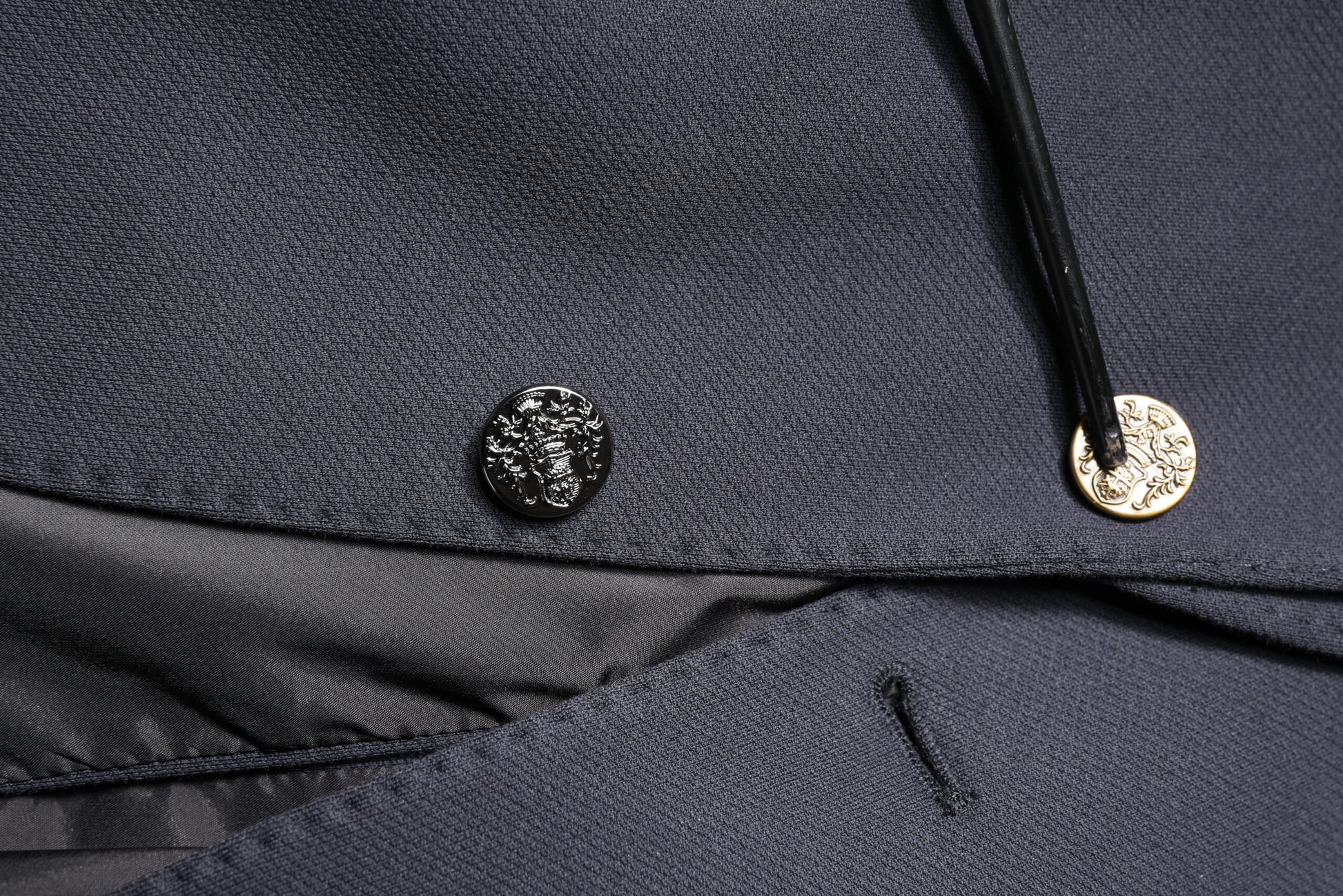 Dark Blue Cotton Men Jacket Coat Suit Blazer