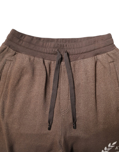 Brown Cotton Jogger Sweatpants Pants