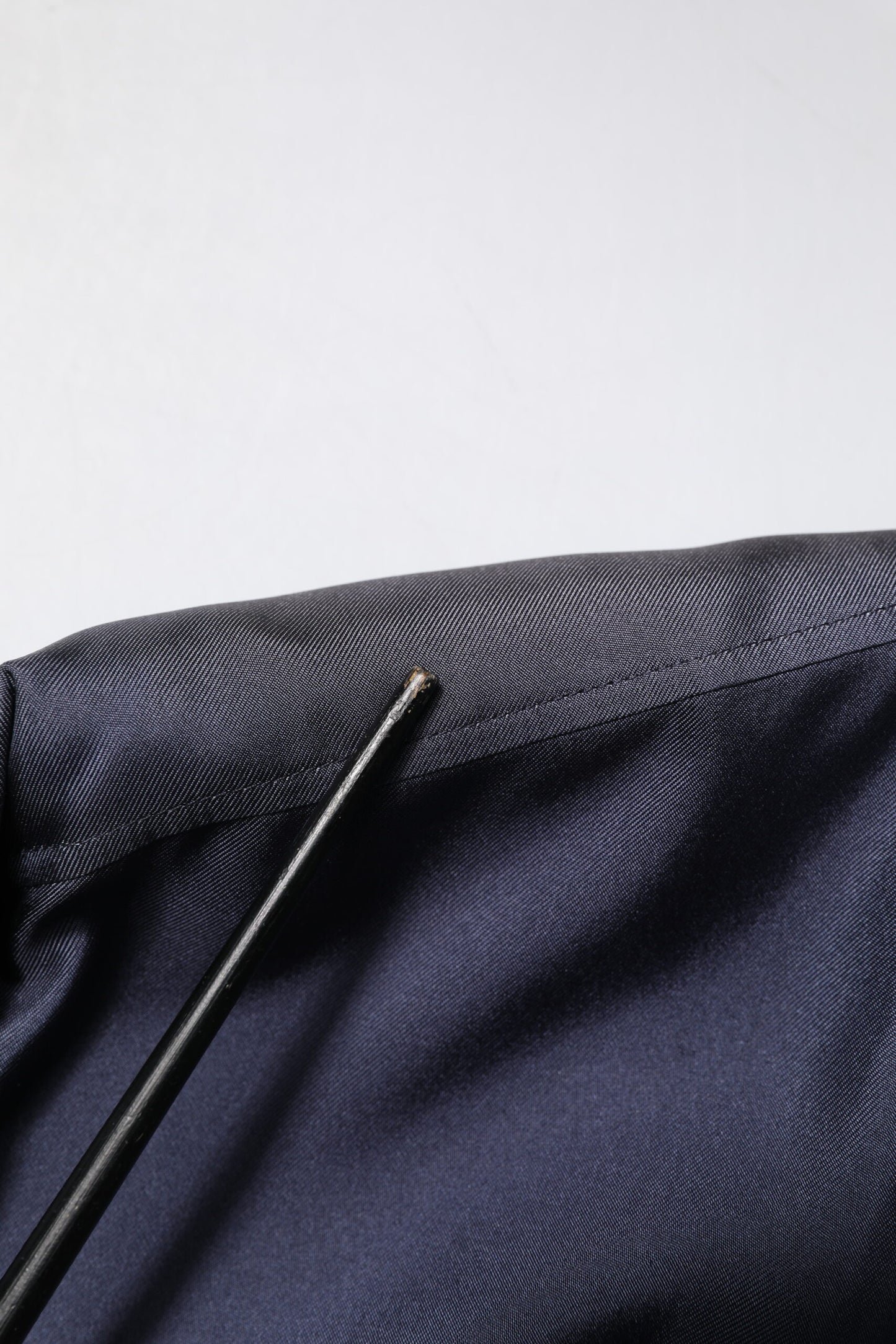 Dark Blue Silk Double Breasted Shirt