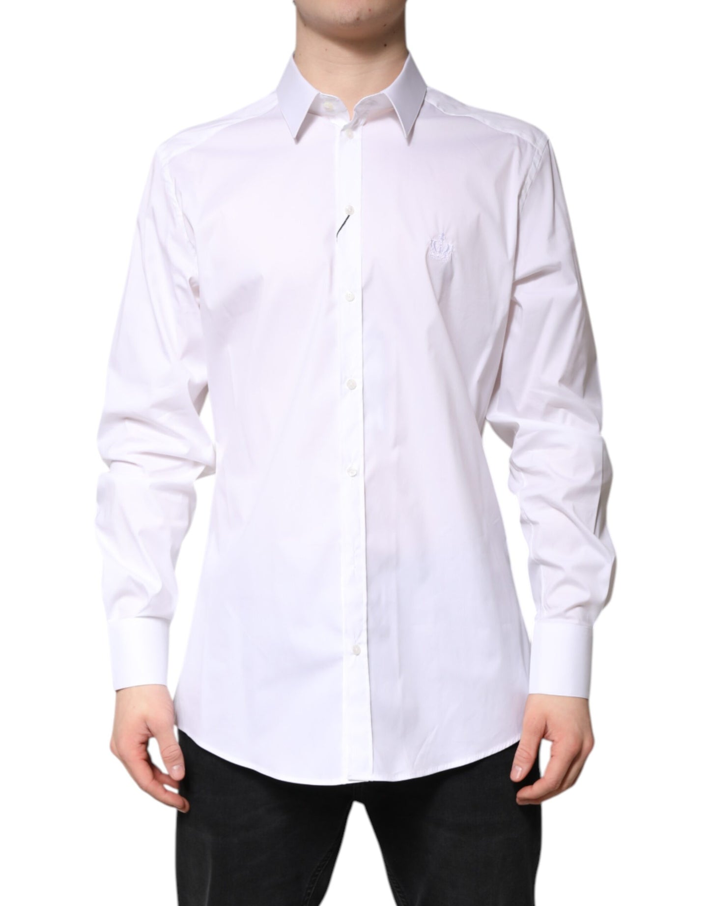 White Cotton GOLD Men Dress Formal Shirt