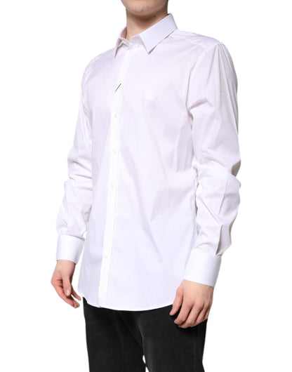 White Cotton GOLD Men Dress Formal Shirt