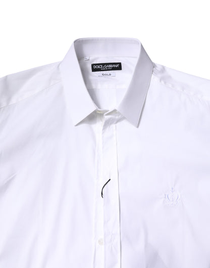 White Cotton GOLD Men Dress Formal Shirt