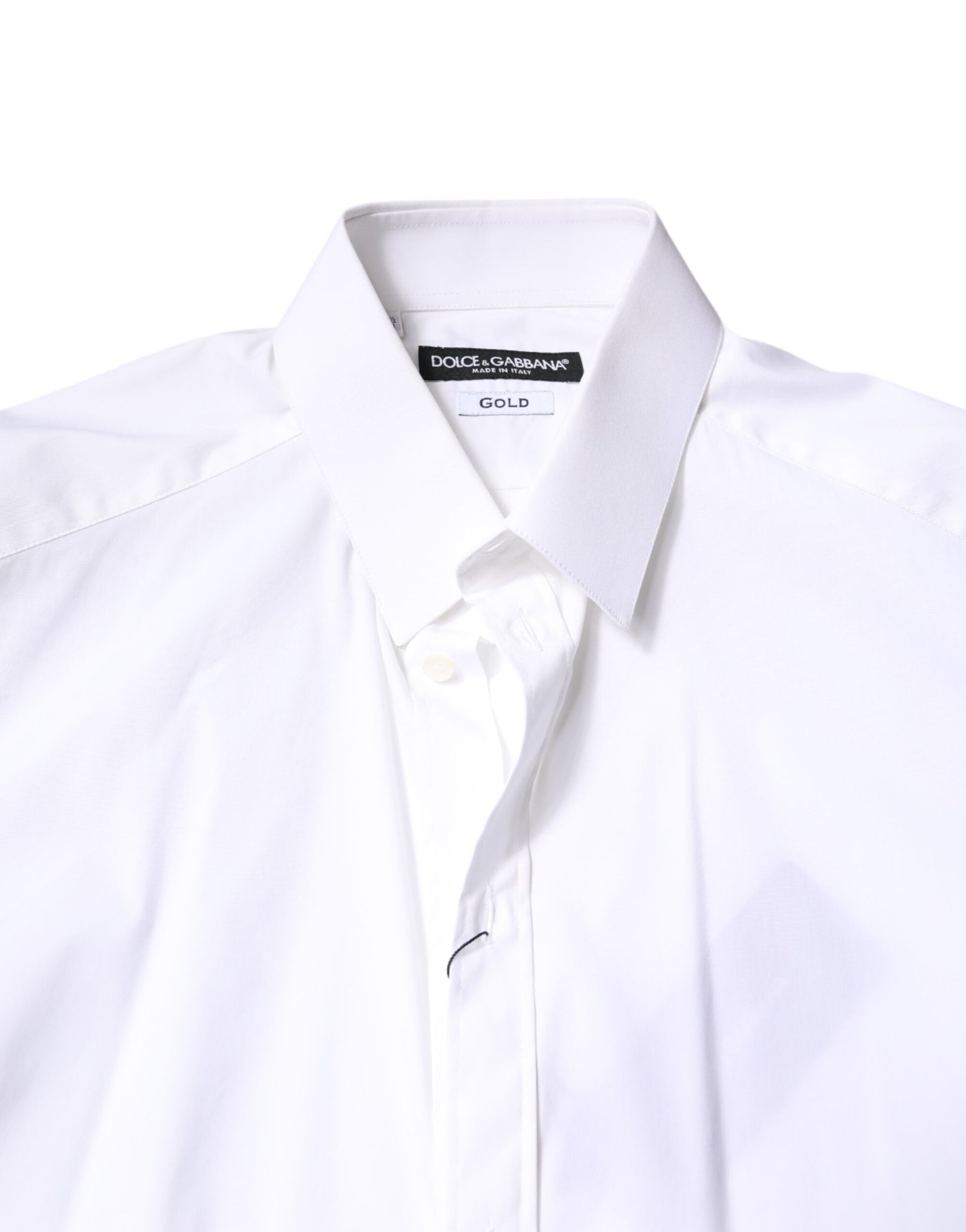 White Cotton GOLD Dress Formal Collared Shirt