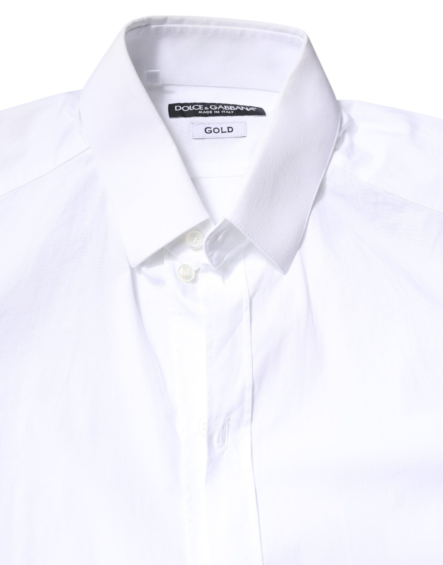 White Cotton GOLD Dress Formal Collared Shirt