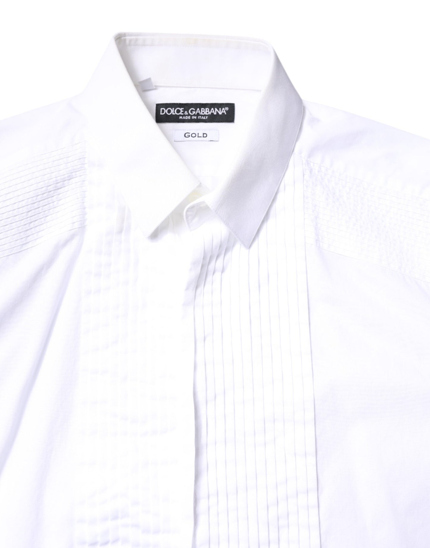 White GOLD Cotton Poplin Bib Men Dress Shirt