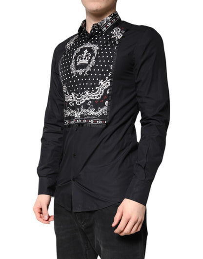Black White Bandana GOLD Formal Dress Shirt