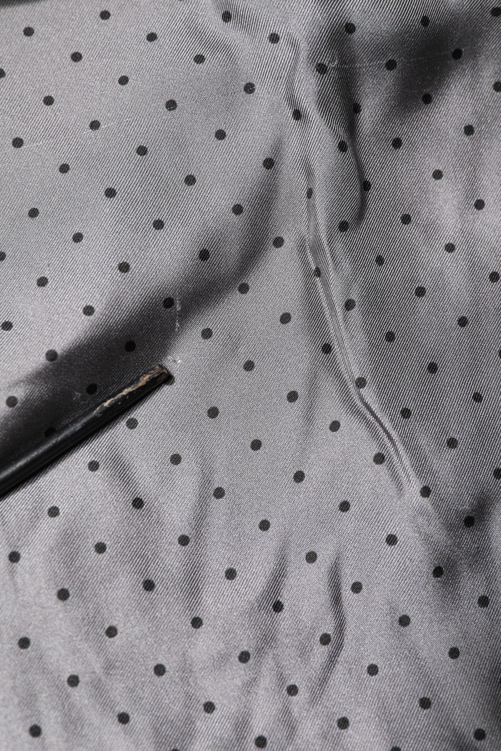 Gray Polka Dot Silk Long Sleeve Shirt