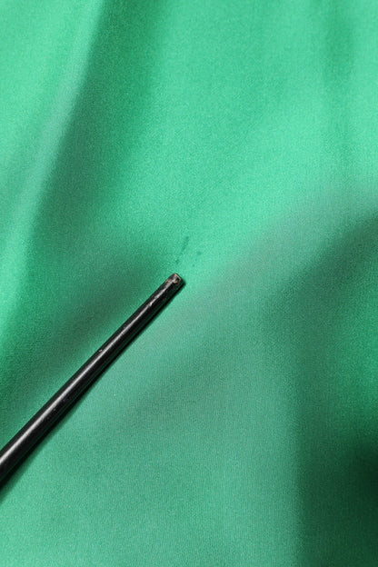 Green Silk Satin Long Sleeves Casual Shirt