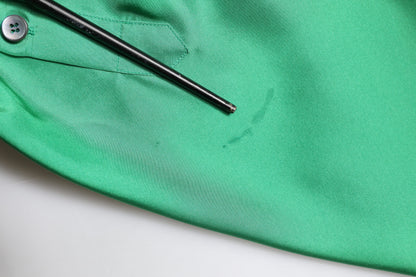 Green Silk Satin Long Sleeves Casual Shirt